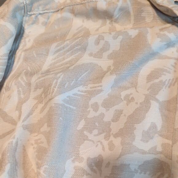 Tommy Bahama Shirt Mens Large Beige Silk Floral Camp Hawaiian Beach Button Up - Picture 7 of 9